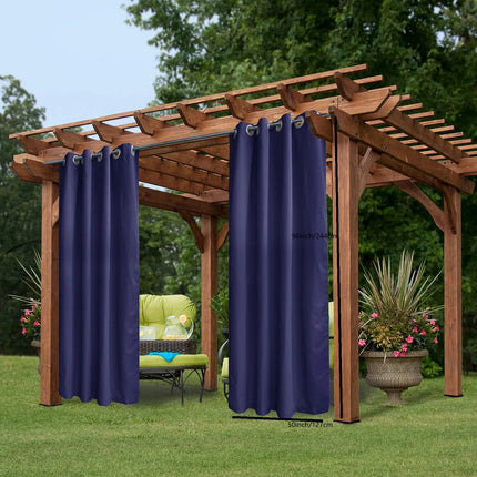 50inch X 96inch Outdoor Curtains Front Porch Curtain Grommet For Porch Balcony Pergola Gazebo Dark Blue