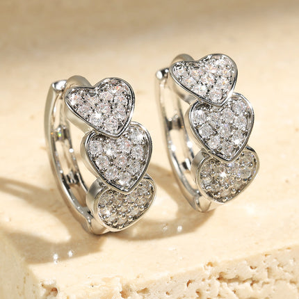 Hoë-gehalte Klassieke Oorbelle Met 'n Dubbelry Vol Diamant-ontwerp