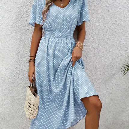 Women's Small Floral Print Short Sleeve Dress