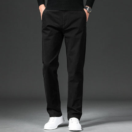 Fall Slim Fit Pencil Pants Thick Twill Cotton Casual Pants