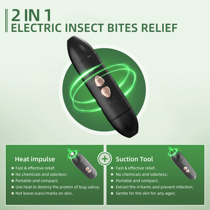 2-in-1 Elektriese Insekbytkoors Suigbytgif Anti-jeuk Instrument
