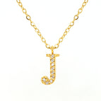 Gold J With Chain / 18k Gold Plating