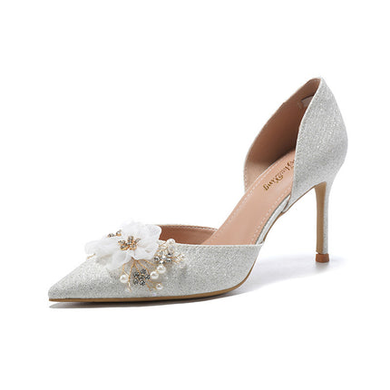 Dames Alle-pas Hoëhak-stiletto Punttoon Strikhouers Blomme-sandale