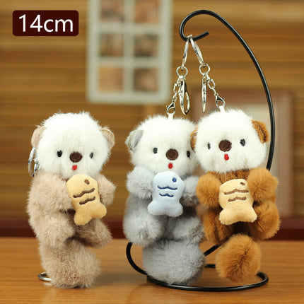Cute Sea Otter Pendant Plush Toy Fish Cat Doll Hanging Ornament