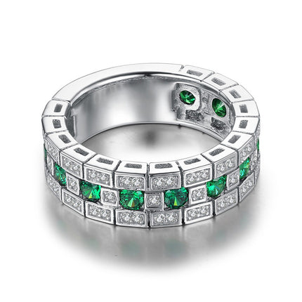 Retro Full-Crystal Wide Style Unisex Ring