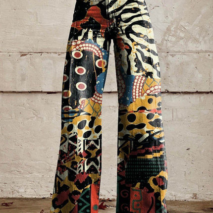 Horn Simulation Denim Trousers Loose Pants For Women