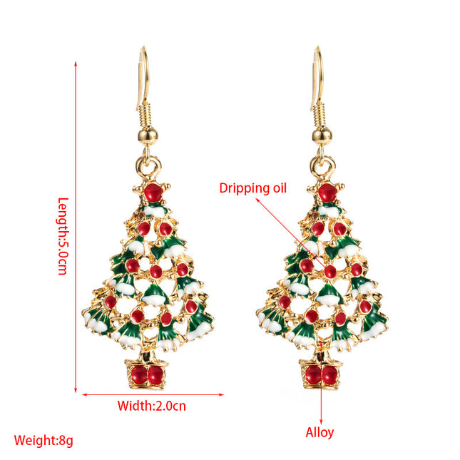 New  Series Asymmetric Christmas Tree Snowflake Earrings