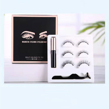 Magnetiese Oogomlyner Wimperstel Natuurlike Dik Magneet Vals