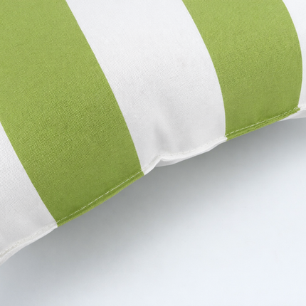 2 Pack Outdoor Throw Pillows, Waterproof & Fade-Resistant Patio Cushions For Garden, Porch, Poolside Furniture - Soft & Comfortable Decorative Pillow Covers 18x18 Inch, Green White