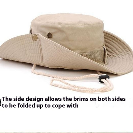 Boonie Hat Beige Broad-brimmed Hat Checked Cloth Men Women Mountaineering Outdoor Double-sided