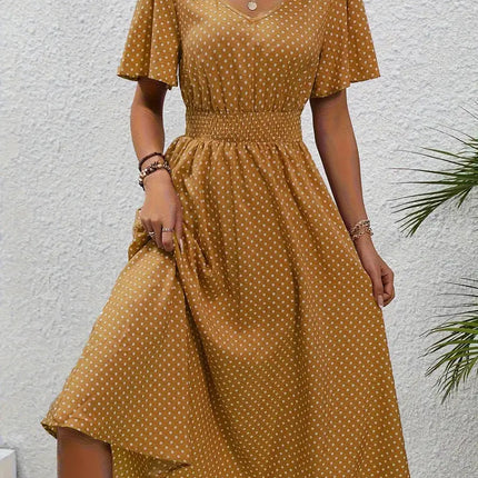 Women's Small Floral Print Short Sleeve Dress