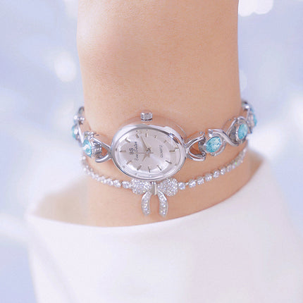 Oval Ice Crushing Glacier Sapphire Small Light Luxury Watch