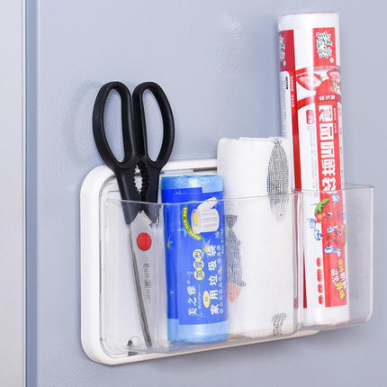 Refrigerator Shelf Magnet Free Perforated Cling Film Storage Rack Tissue Storage Box Side Wall Hanger Storage Box