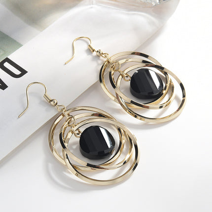 Circle Earrings Female Temperament Korean Exaggerated Long Earrings