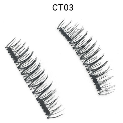 3D double magnet false eyelashes 24P double magnet false Mascara free magnetic false eyelash double magnet eyelashes