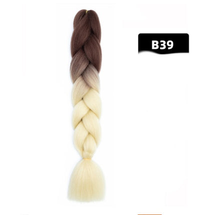 Color Big Braid African Chemical Fiber High Temperature Silk Wig Gradient