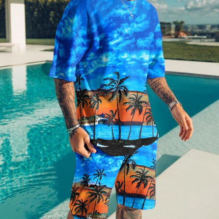 Digital Printing Men's T-shirt Sports Suit