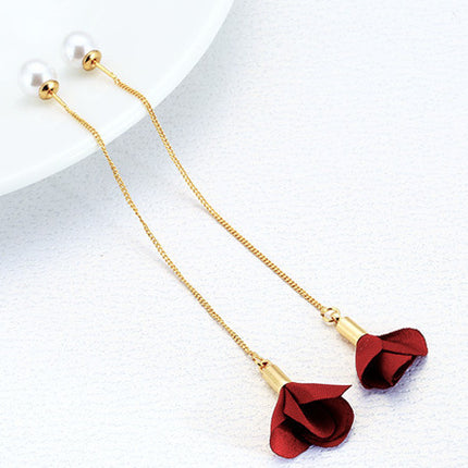 Female tassel earrings pearl earrings