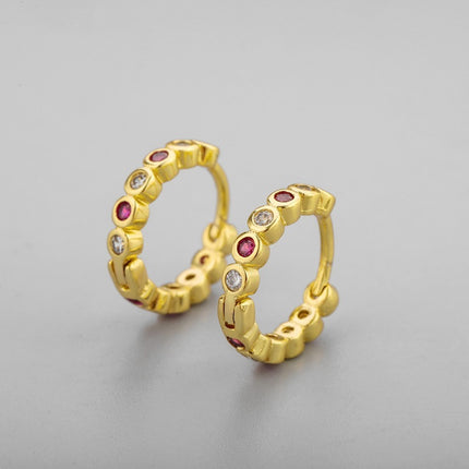 Women's Korean-style Diamond-embedded Gold-plated Ins Internet-famous Versatile Earrings