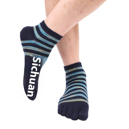 Niche Mixed Color Stripe Short Split Toe Cotton Socks