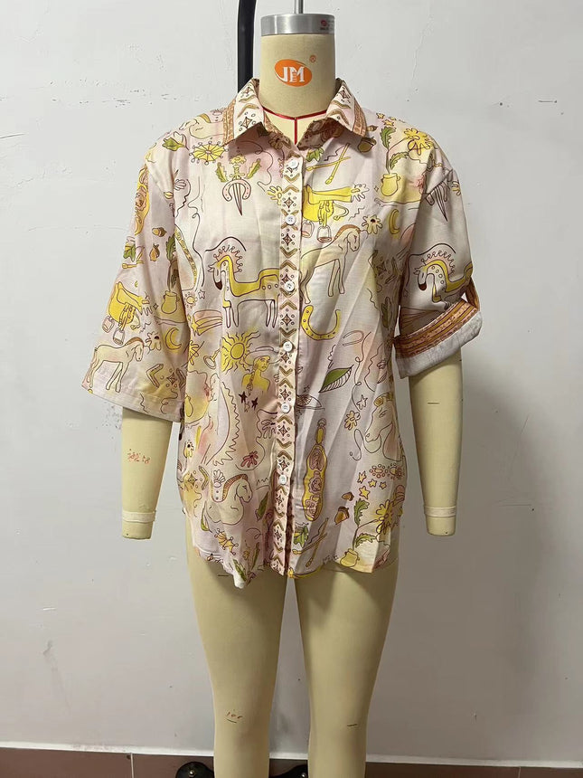 Spring And Summer New Casual Pocket Half Sleeve Suit INS Loose Fashion Women's Wear Two-piece Suit