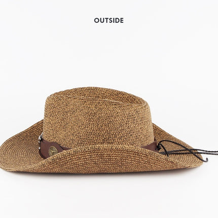 Outdoor Sunshade Western Denim Mixed Color Straw Hat