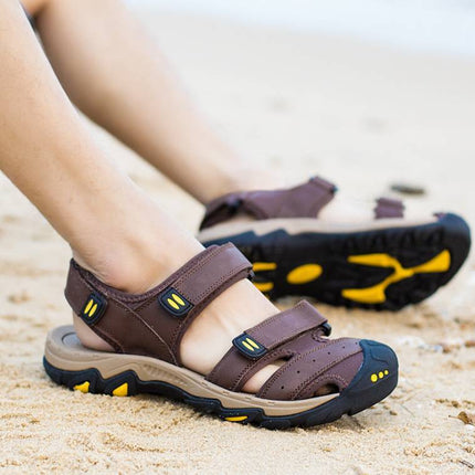 Men's Genuine Leather Beach Shoes Breathable Casual Sandals