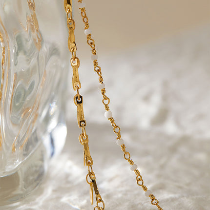 Strand Lae Retro Koperplatering 18K Egte Goue Enkelband