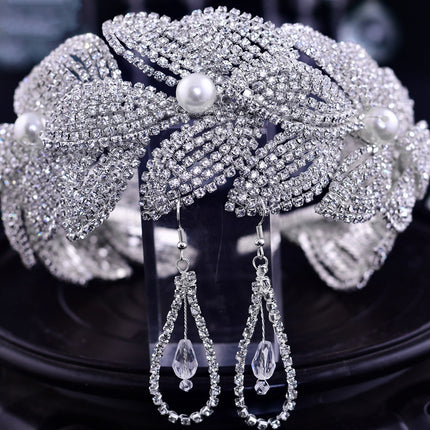 Strass Blad Handgemaakte Haarband Bruids Trou Hoofbedekking