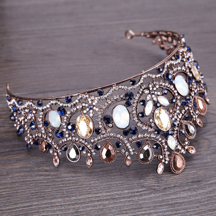 Vintage Elegante Saffier En Diamant Bruidskroon Tiara