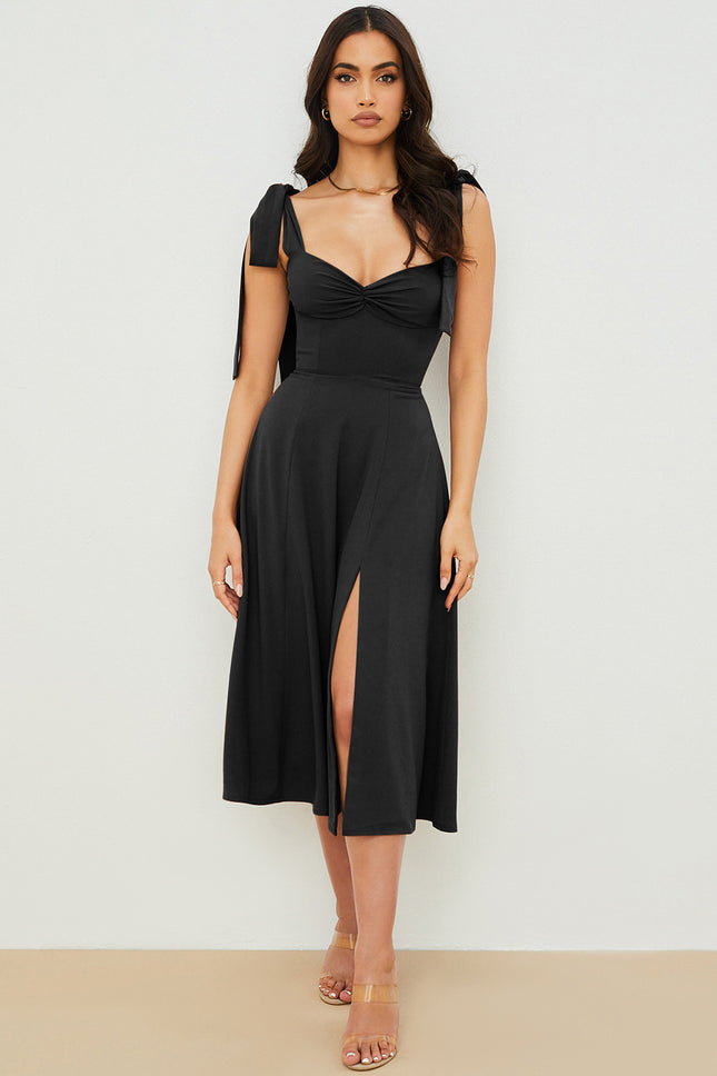 Women's Fashion Suspenders Lace Printing A- Line Dress