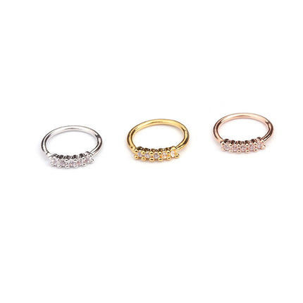 Cross border e-commerce hot selling zircon flower nose ring inlaid with zircon