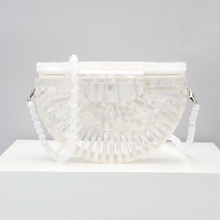Round Acrylic Cross Body Bag Summer Mini Girls Lady Handbags