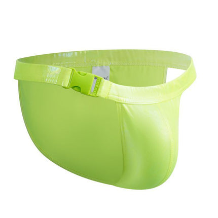 Metal Texture Laser Imitation Leather Men's Shorts