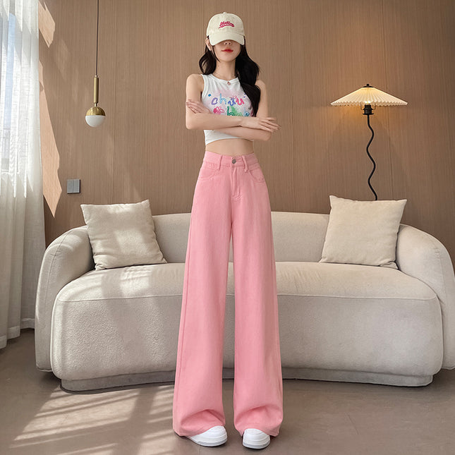 Women's High Waist Dopamine Retro High Street Wide Leg Trousers