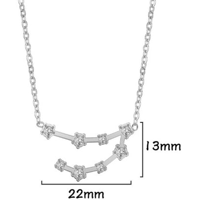 A Stainless Steel Necklace With Diamond-encrusted Pendant For The Twelve Zodiac Signs