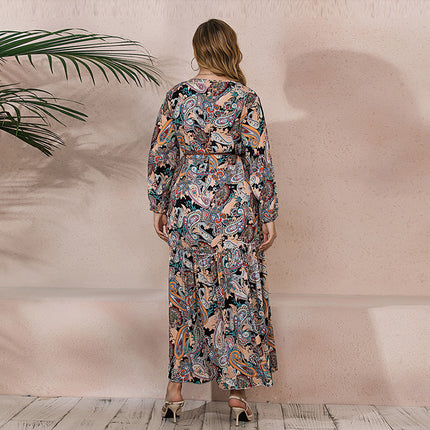 Women's Fashionable Loose Long Sleeve Big Hem Dress