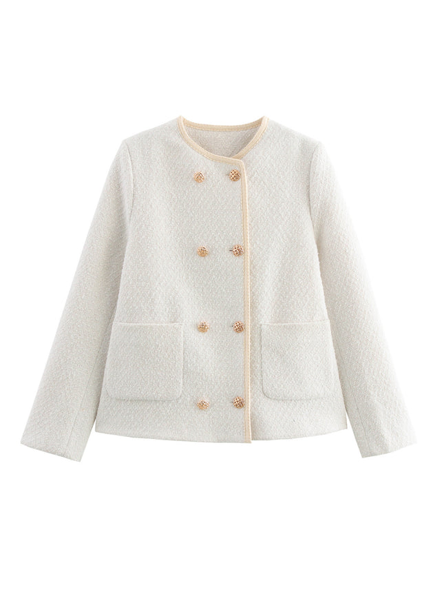 Women's Fashionable Temperamental All-match Double-breasted Coat Skirt