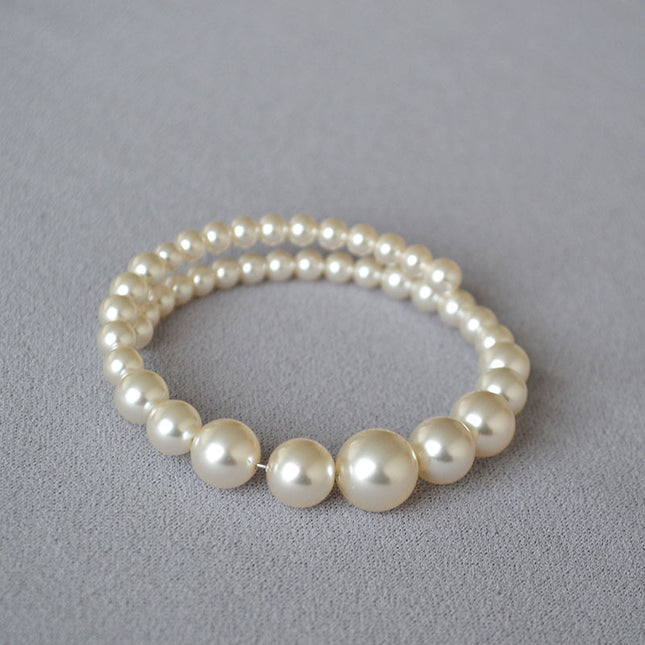 Gradient-Size Pearl Fashion Bracelet For Elegant Ladies