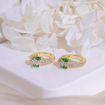 Gold Plated Diamond Zirconium Delicate Round Ear Buckles