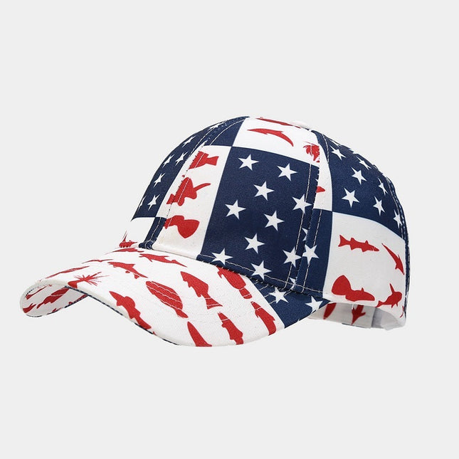 Men's And Women's Tie-dye Colorful Graffiti Peaked  Summer