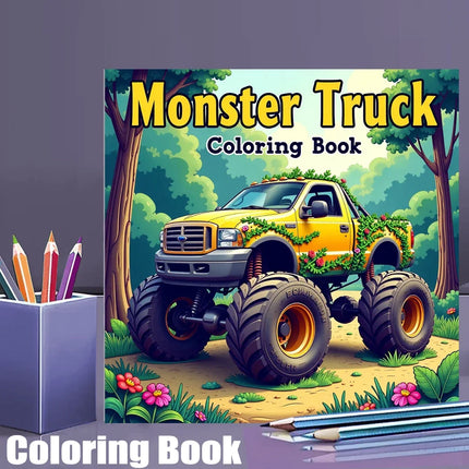 Monsters Trucks 28 Bladsye Kleurboek Kleurboek Vir Volwasse Stresvermindering Kleurboek Valentynsdag Geskenk, Verjaarsdagpartytjie Geskenk, Tekenbenodighede, Kersfeesgeskenk, Terug Skool Toe Benodighede