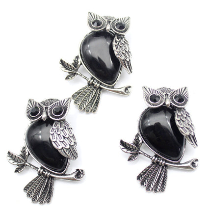 DIY Alloy Owl Brooch Jewelry With Crystals
