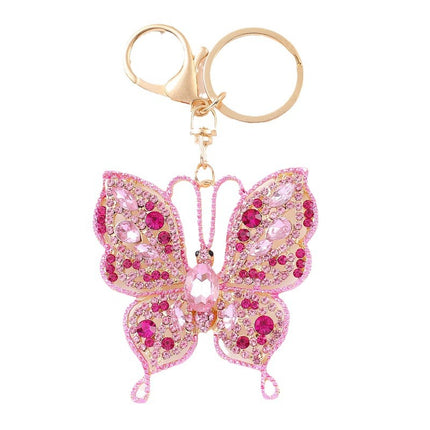 Metaal Strass Vlinder Sleutelhanger Klein Hanger
