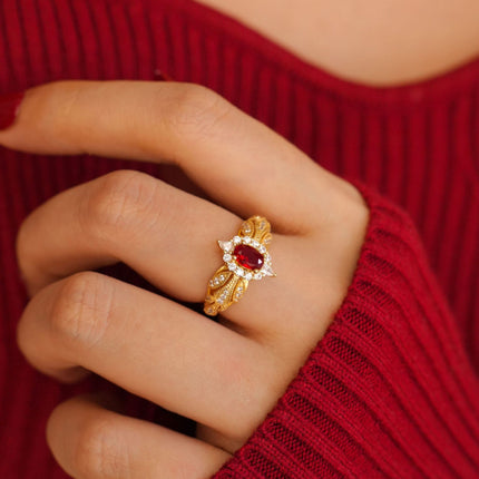 Hoëgehalte Edelsteen Vintage Ontwerp Ring