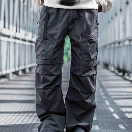 Straight Cargo Pants Men's Multi-pocket Paratrooper Pants