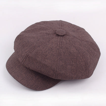 Autumn And Winter Cotton Hat Man Octagonal Korean Monochrome Outdoor Sunshade Wholesale Beret Lady Painter