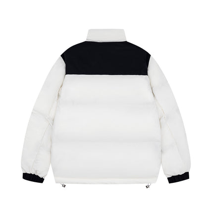 Color Collision Design Velcro Bread Suit Hooded Cotton Jacket