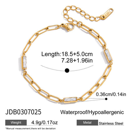 Vlekvrye Staal Armband Met Wit Sirkone