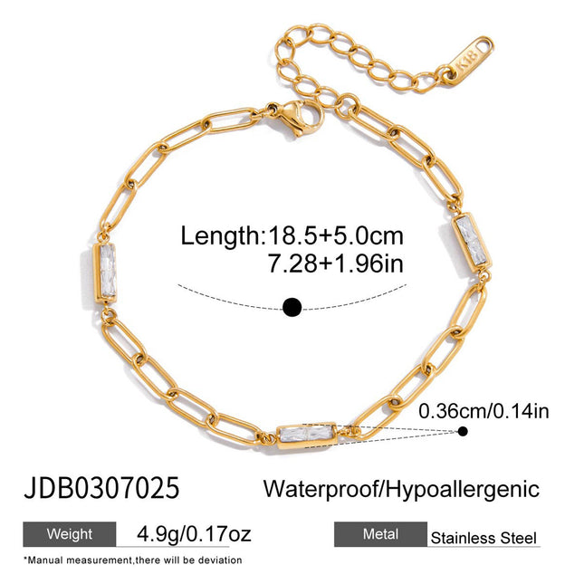 Vlekvrye Staal Armband Met Wit Sirkone